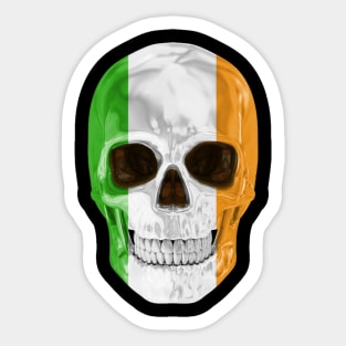 Ireland Flag Skull - Gift for Irish With Roots From Ireland Sticker